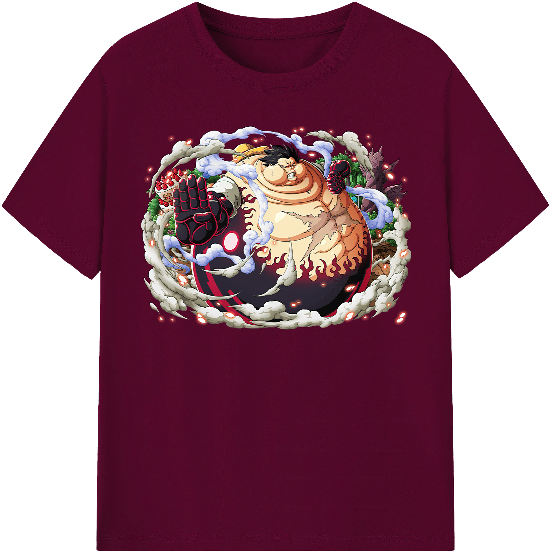 ワンピース モンキー・D・ルフィ ONE PIECE Monkey D. Luffy レディースカジュアルプリントTシャツ（綿100％）